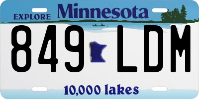 MN license plate 849LDM