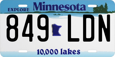 MN license plate 849LDN