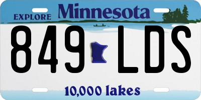 MN license plate 849LDS