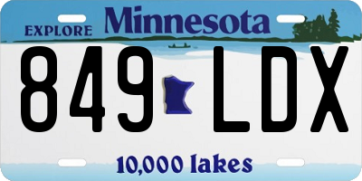 MN license plate 849LDX