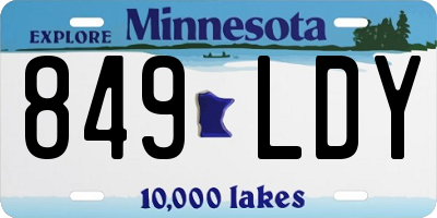 MN license plate 849LDY