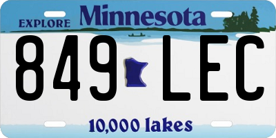 MN license plate 849LEC
