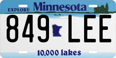 MN license plate 849LEE