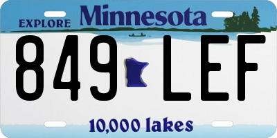 MN license plate 849LEF