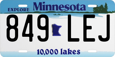 MN license plate 849LEJ