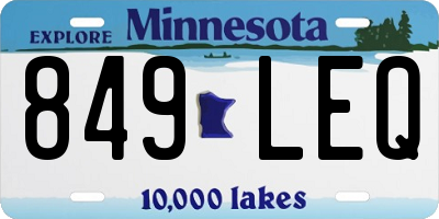 MN license plate 849LEQ