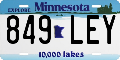 MN license plate 849LEY