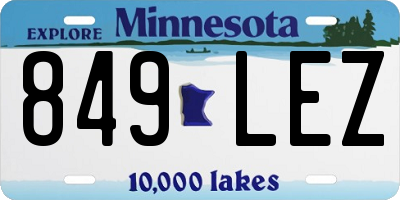 MN license plate 849LEZ