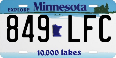 MN license plate 849LFC