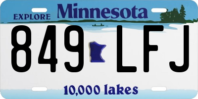MN license plate 849LFJ
