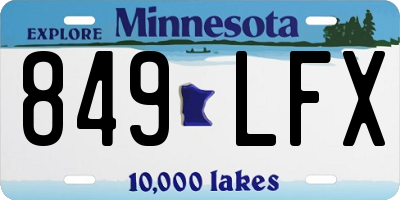 MN license plate 849LFX