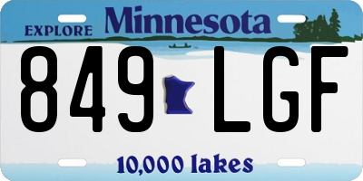 MN license plate 849LGF