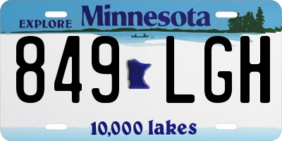 MN license plate 849LGH