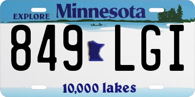 MN license plate 849LGI