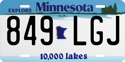 MN license plate 849LGJ