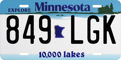 MN license plate 849LGK