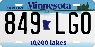 MN license plate 849LGO