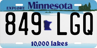 MN license plate 849LGQ