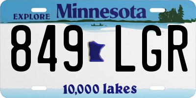 MN license plate 849LGR