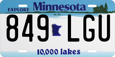 MN license plate 849LGU