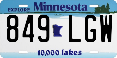 MN license plate 849LGW