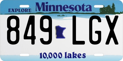 MN license plate 849LGX