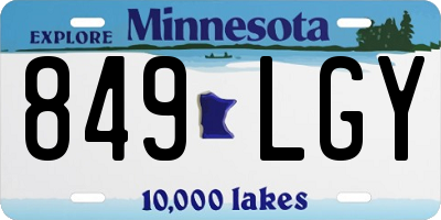 MN license plate 849LGY