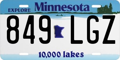 MN license plate 849LGZ