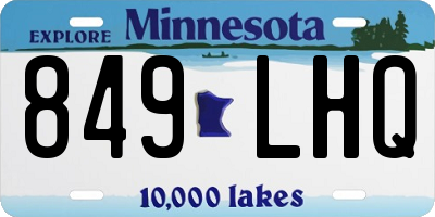 MN license plate 849LHQ