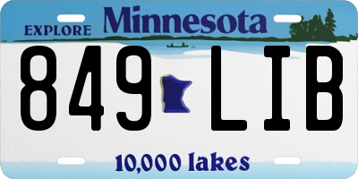 MN license plate 849LIB
