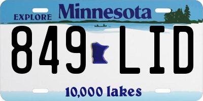 MN license plate 849LID