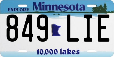 MN license plate 849LIE