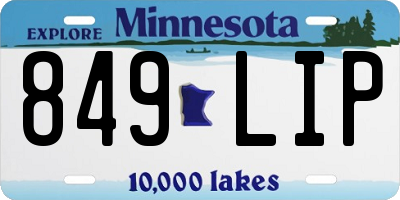MN license plate 849LIP