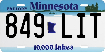 MN license plate 849LIT