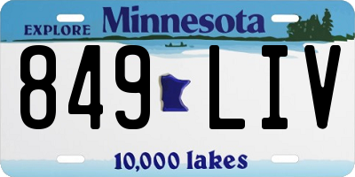 MN license plate 849LIV