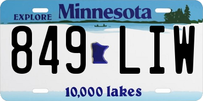 MN license plate 849LIW