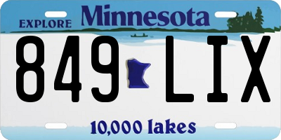 MN license plate 849LIX