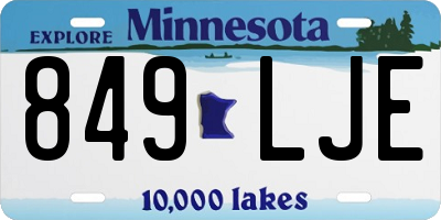 MN license plate 849LJE
