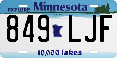 MN license plate 849LJF