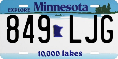 MN license plate 849LJG