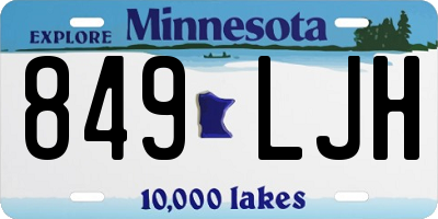MN license plate 849LJH