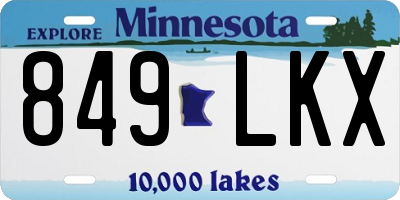 MN license plate 849LKX