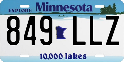 MN license plate 849LLZ