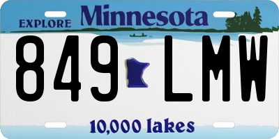 MN license plate 849LMW