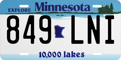 MN license plate 849LNI