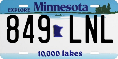 MN license plate 849LNL