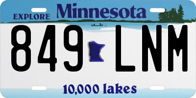 MN license plate 849LNM