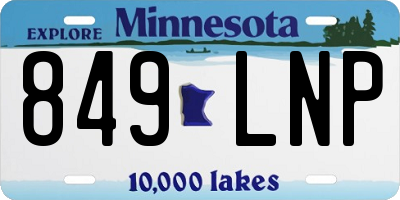 MN license plate 849LNP