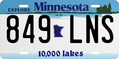 MN license plate 849LNS