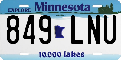 MN license plate 849LNU